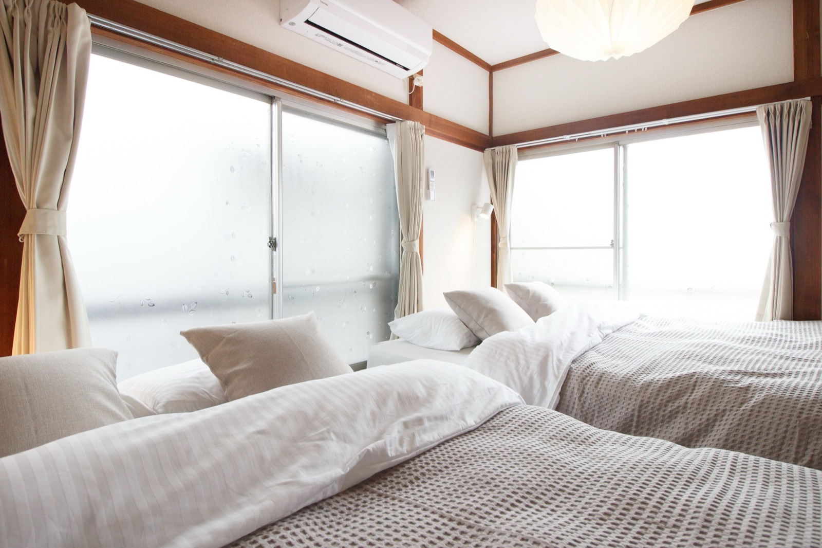 First floor bedroom with multiple beds